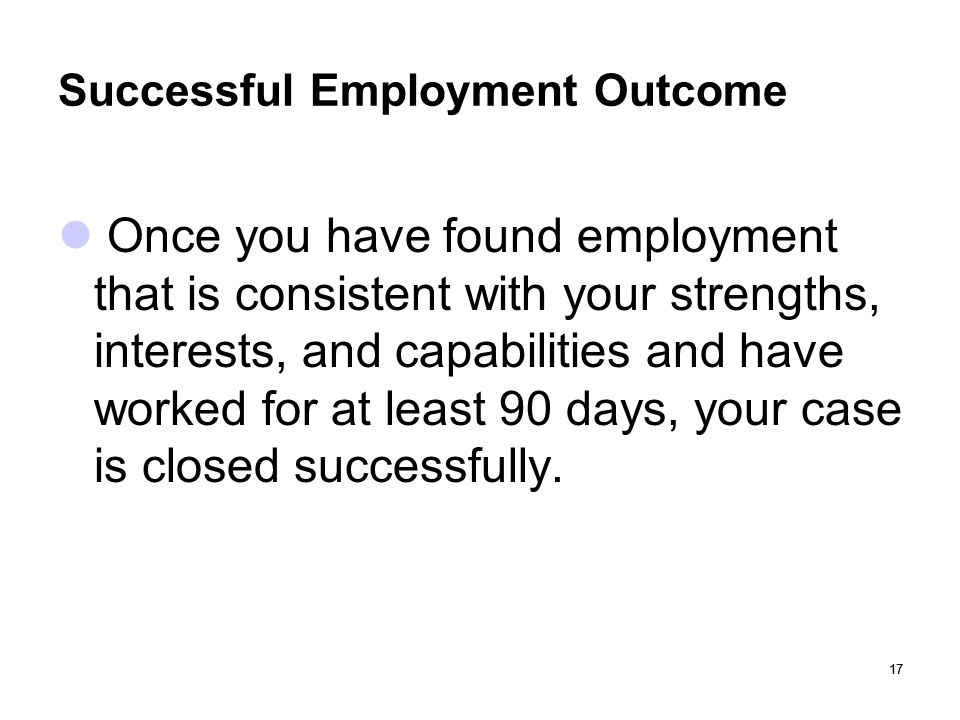 Successful Employment Outcome