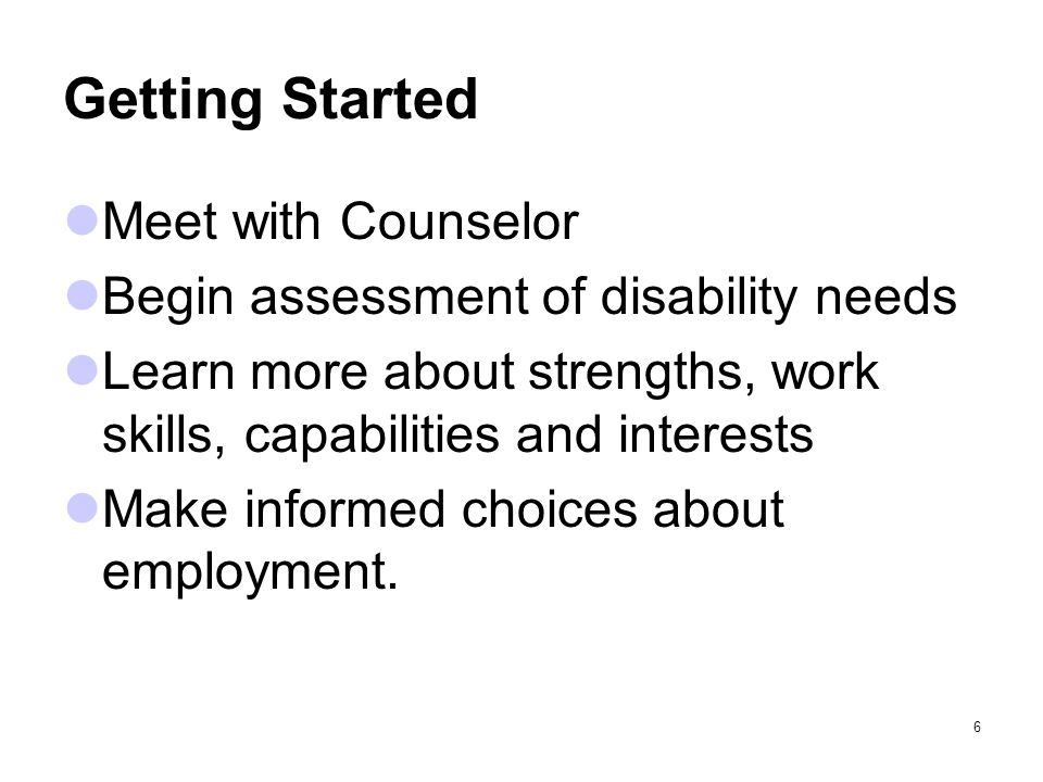 Getting Started Meet with Counselor