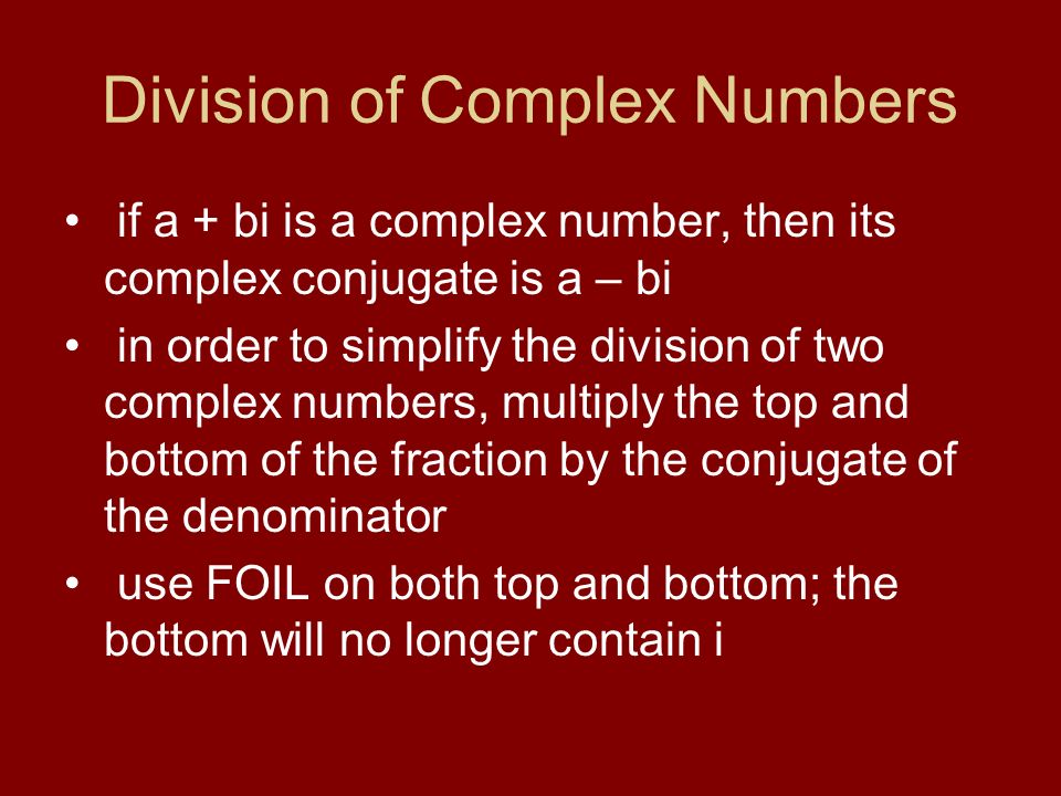 Division of Complex Numbers