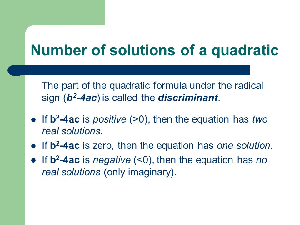Number of solutions of a quadratic