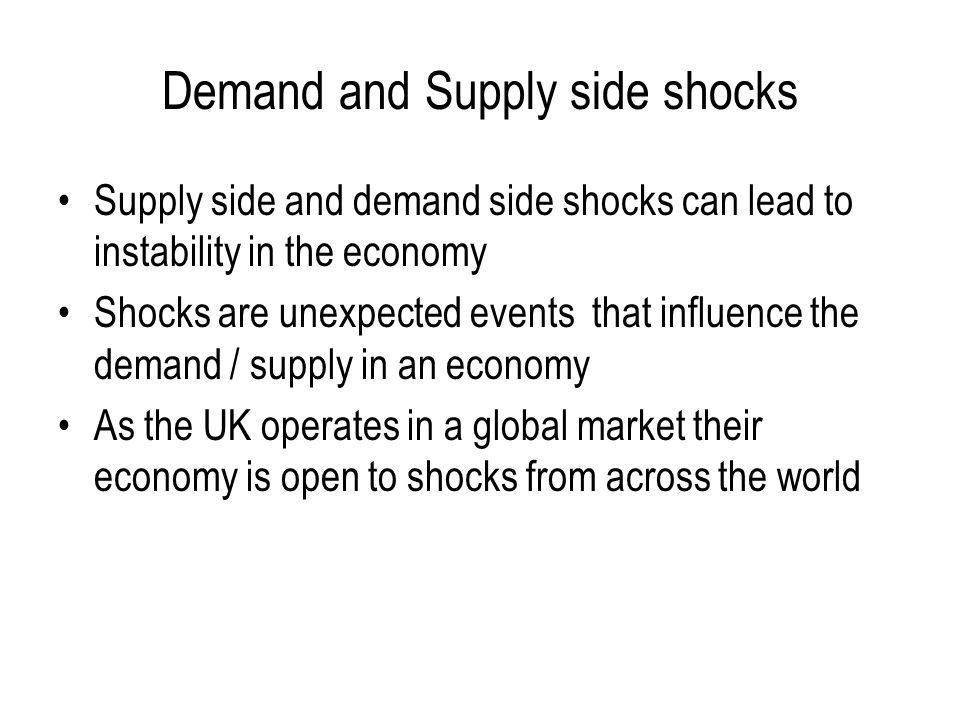 Demand and Supply side shocks