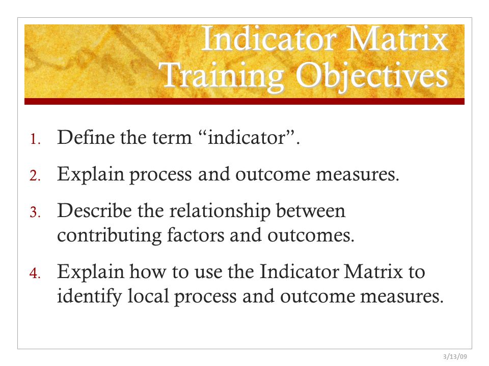 Indicator Matrix Training Objectives