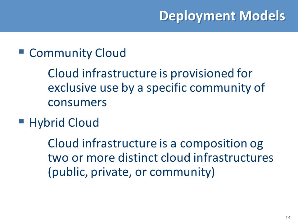 Deployment Models Community Cloud