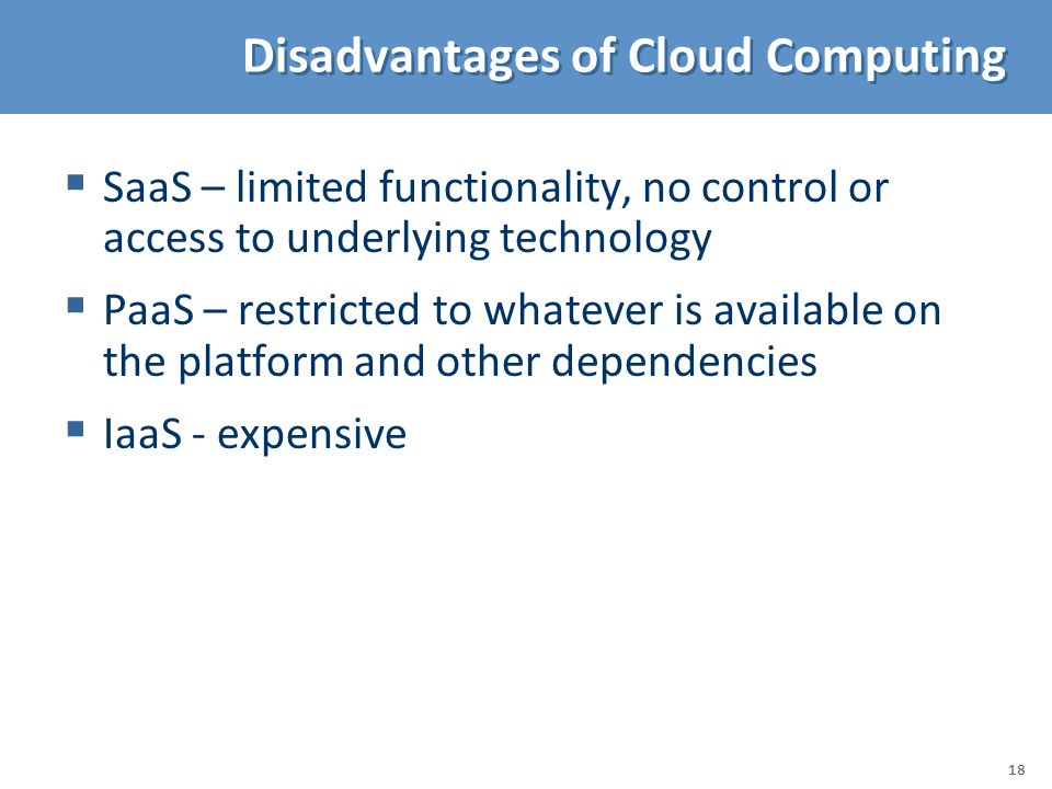 Disadvantages of Cloud Computing
