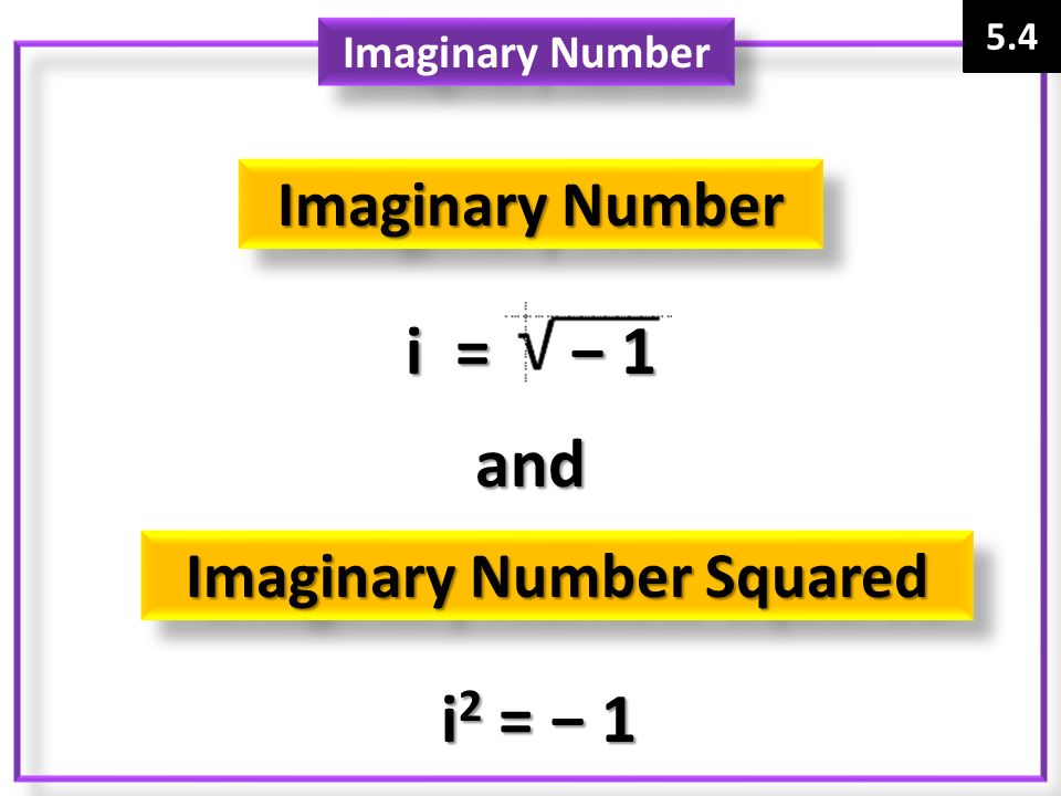 Imaginary Number Squared