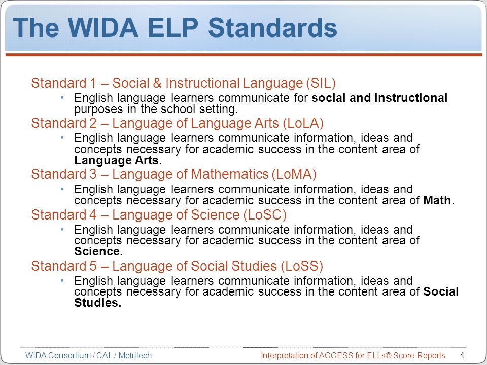 Elps Standards Chart