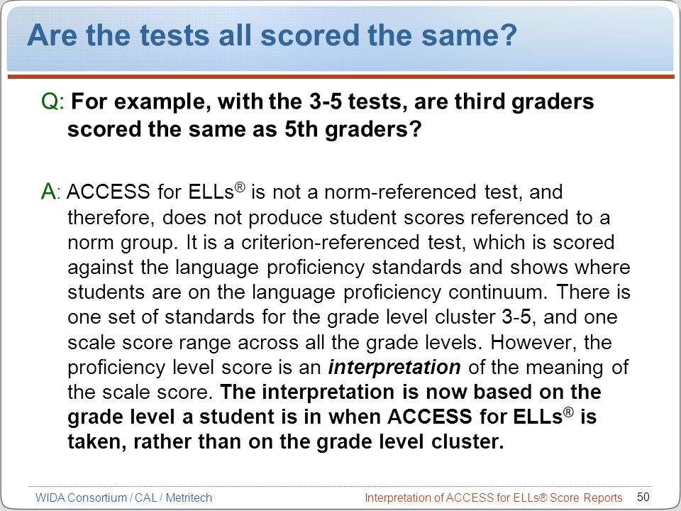ACCESS for ELLs Score Report Interpretation Training on Vimeo