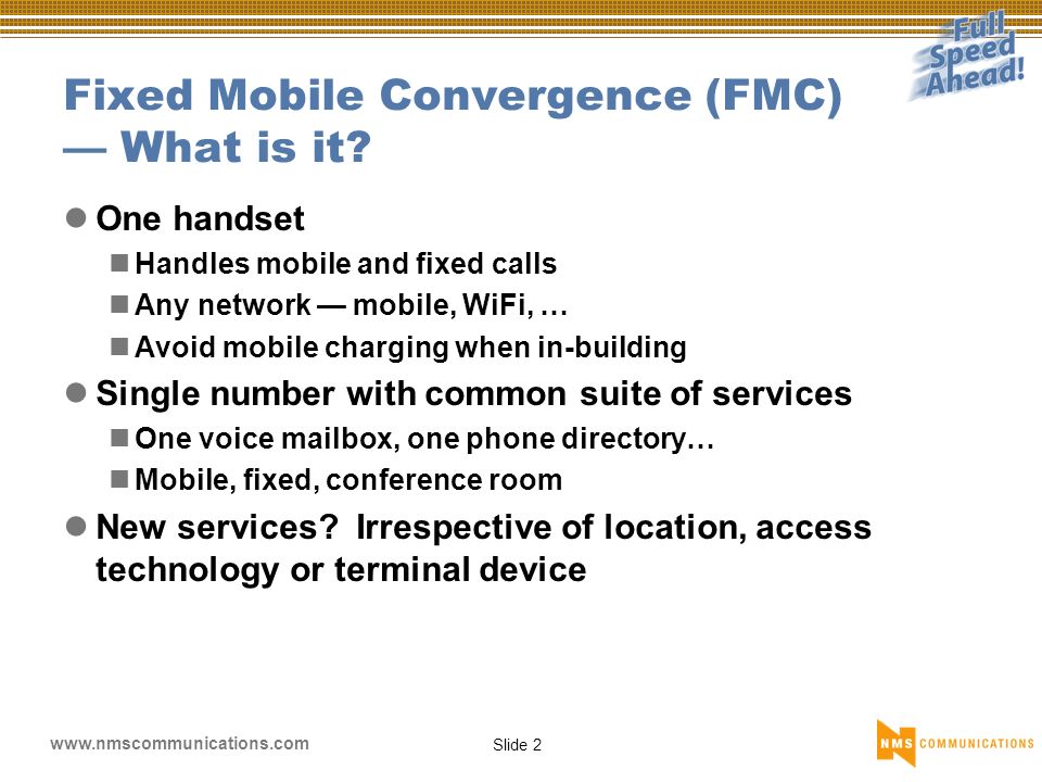 Fixed Mobile Convergence - ppt video online download