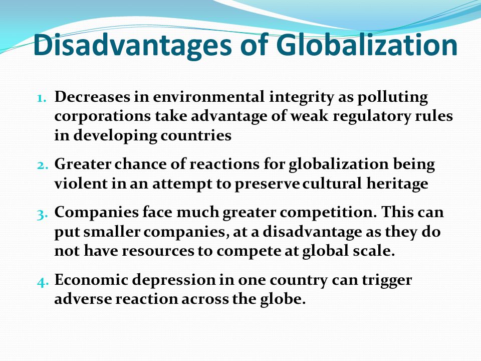 advantages and disadvantages of globalization essay