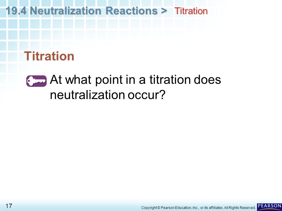 At what point in a titration does neutralization occur