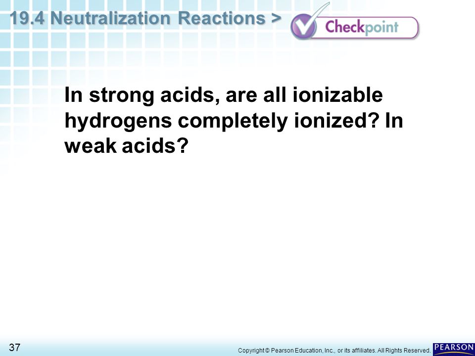 In strong acids, are all ionizable hydrogens completely ionized