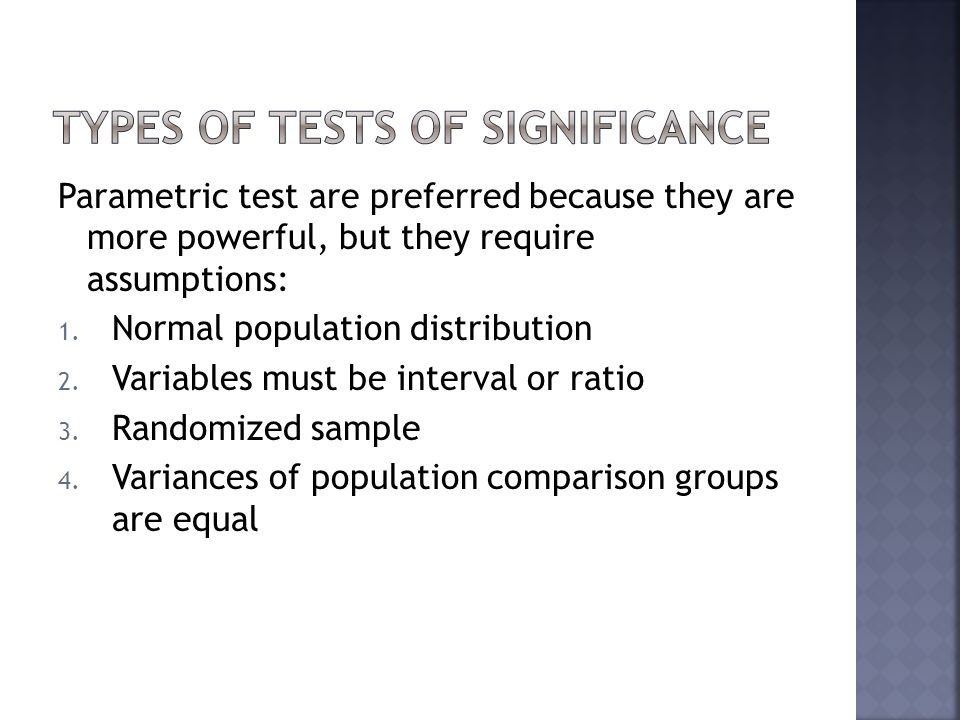 Types of Tests of Significance