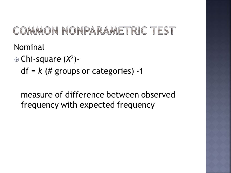 Common Nonparametric Test
