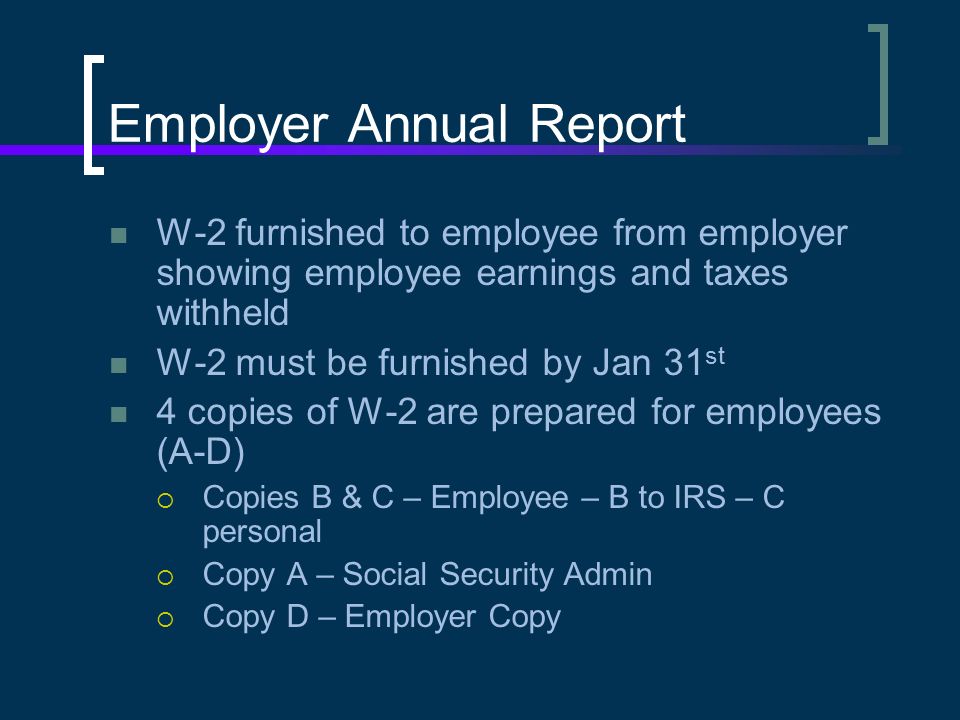 Employer Annual Report