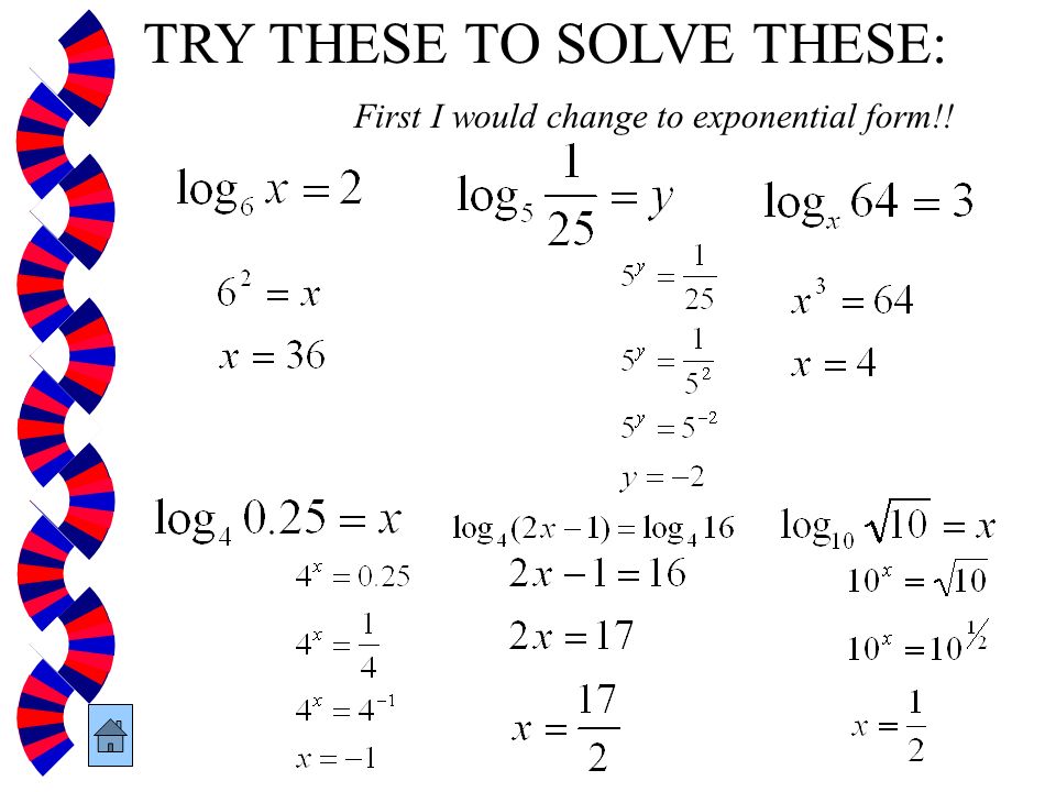TRY THESE TO SOLVE THESE: