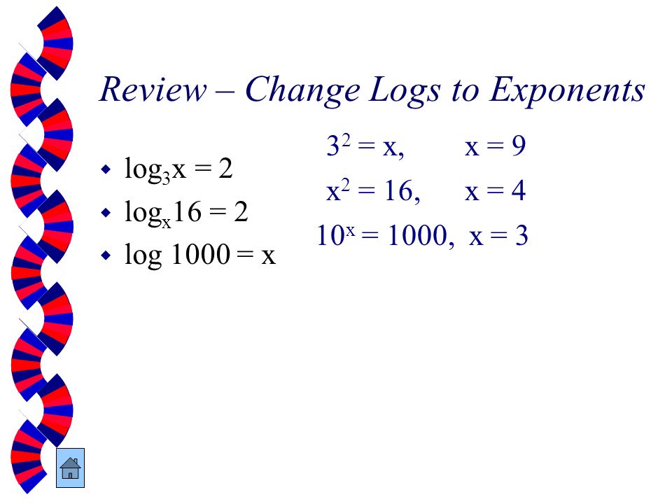 Review – Change Logs to Exponents