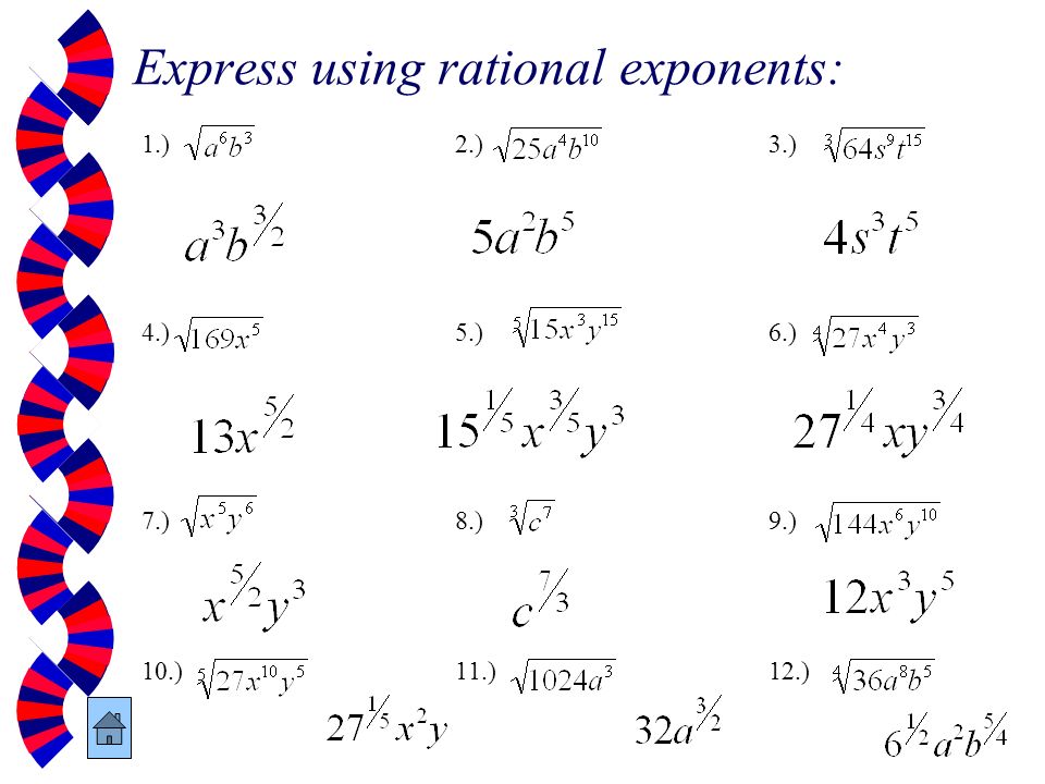 Express using rational exponents: