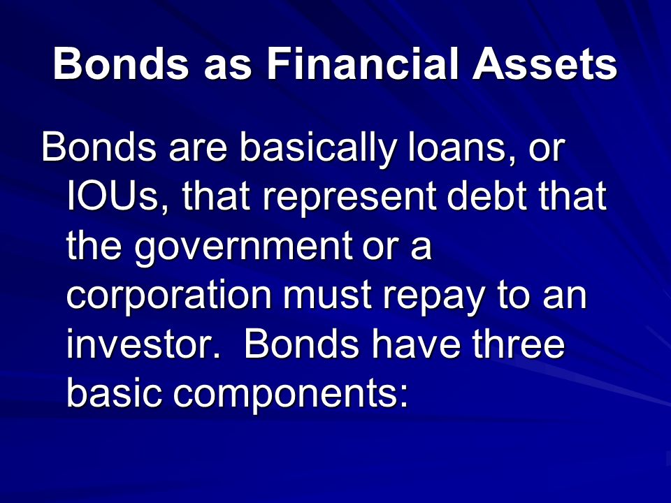 Bonds as Financial Assets