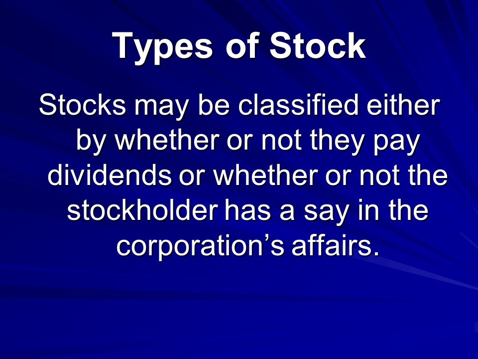 Types of Stock