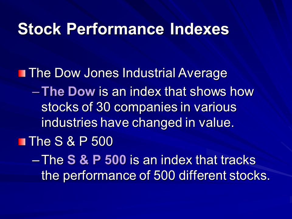 Stock Performance Indexes