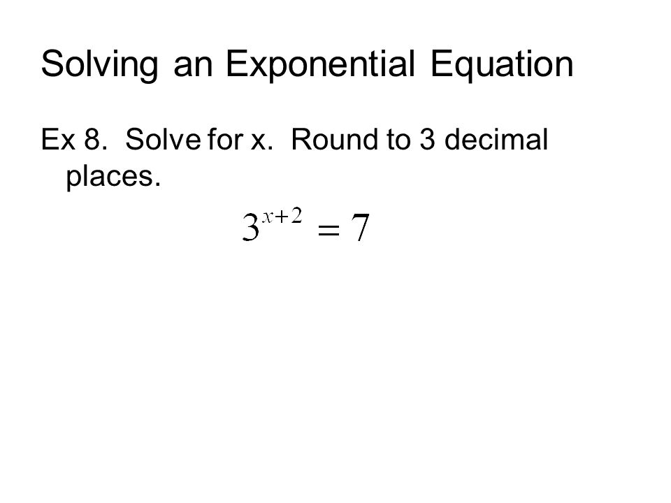Solving an Exponential Equation