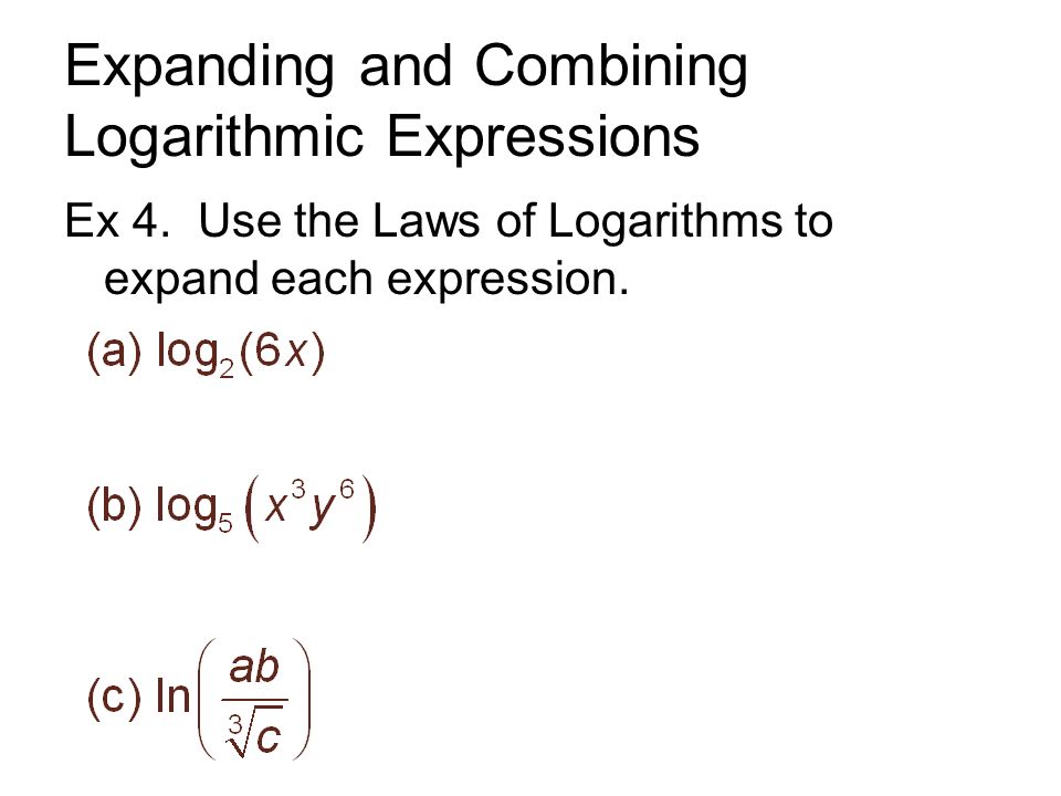 Expanding and Combining Logarithmic Expressions