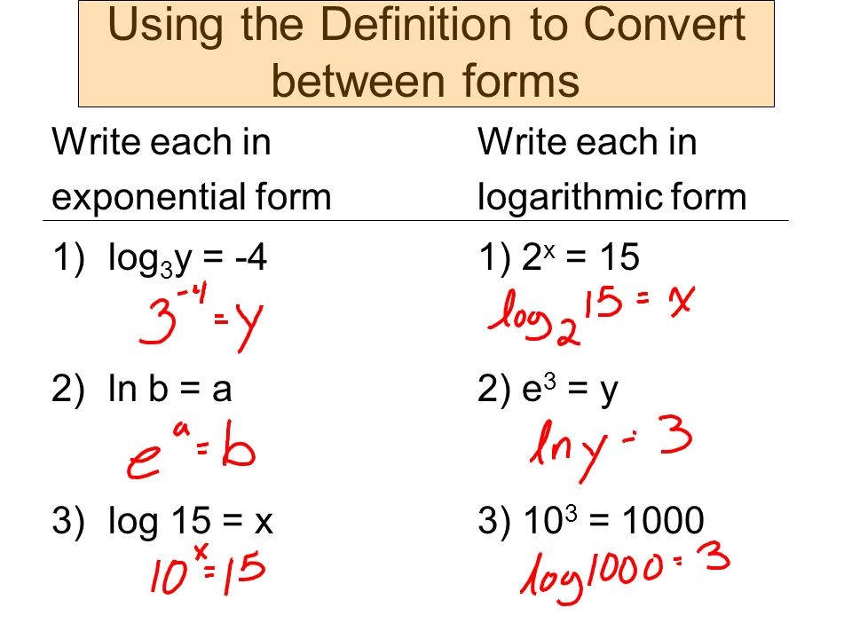 1 Log416 2 Is The Logarithmic Form Of 4 Ppt Download