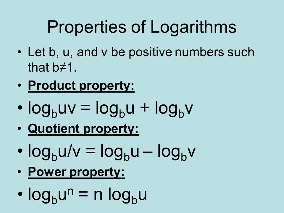 Properties of Logarithms
