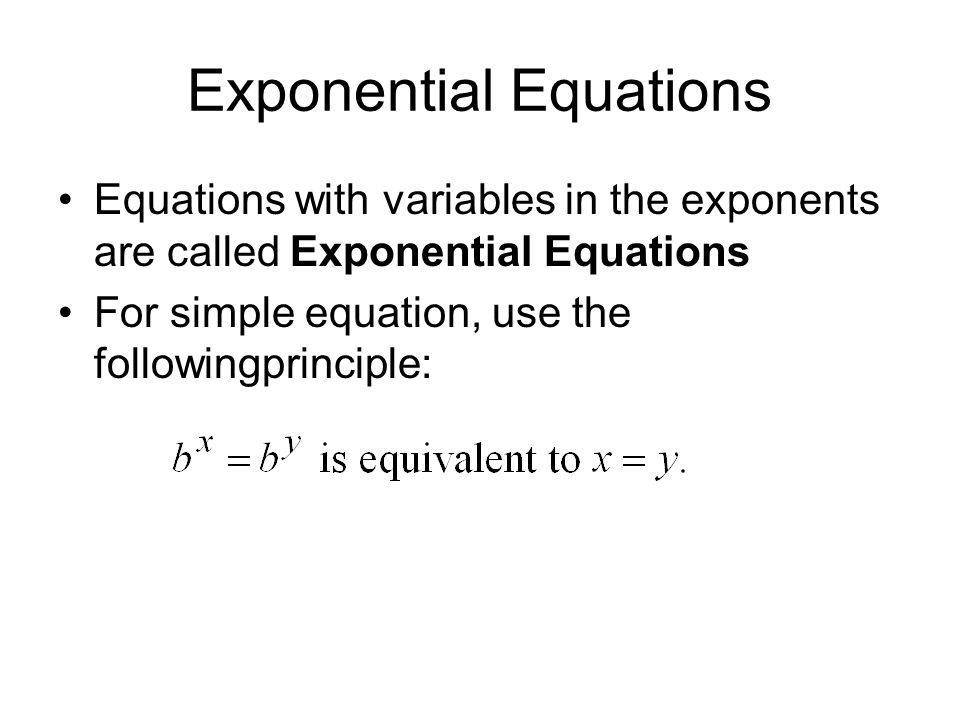 Exponential Equations
