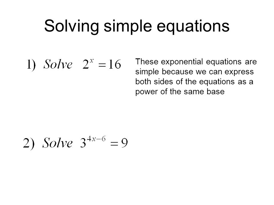 Solving simple equations