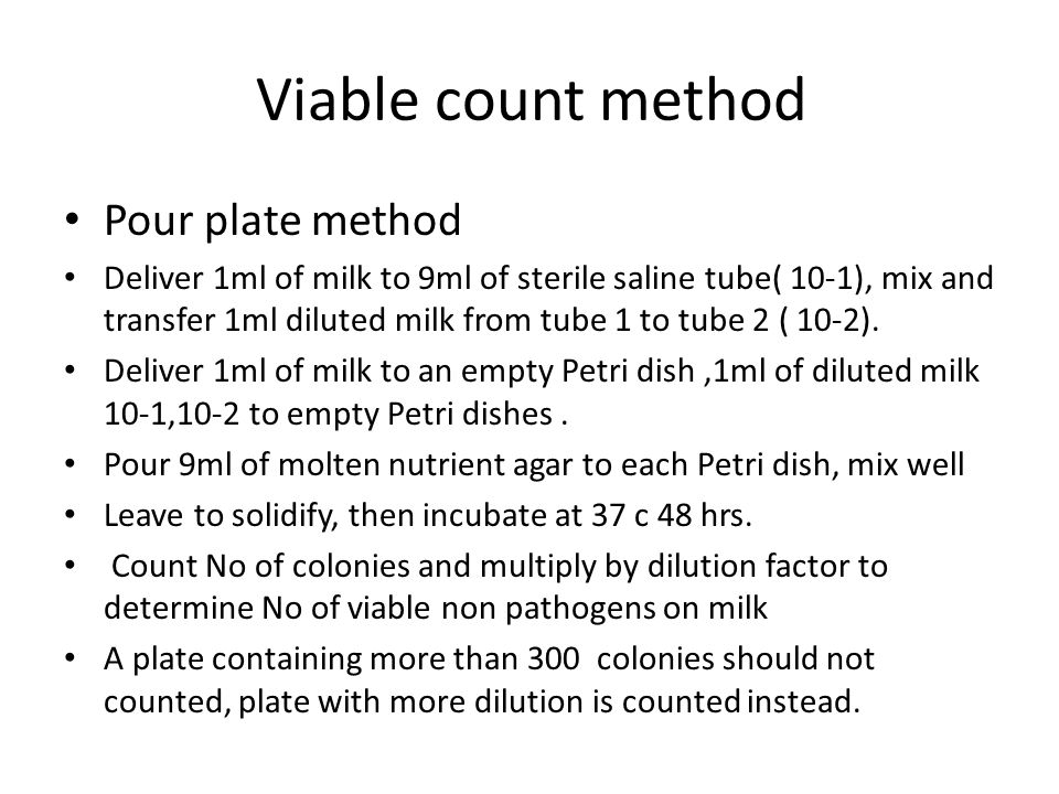 viable plate count advantages disadvantages