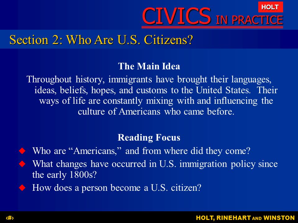 Section 2: Who Are U.S. Citizens