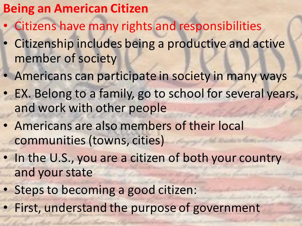 Being an American Citizen