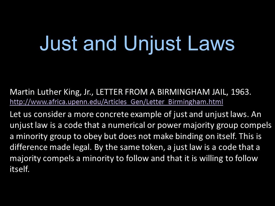 examples of unjust laws
