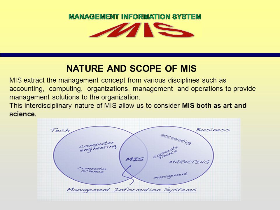 NATURE AND SCOPE OF MIS MANAGEMENT INFORMATION SYSTEM MIS
