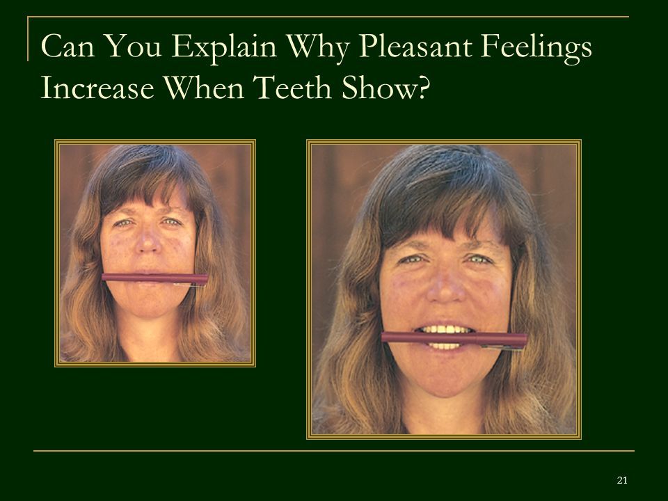 Can You Explain Why Pleasant Feelings Increase When Teeth Show