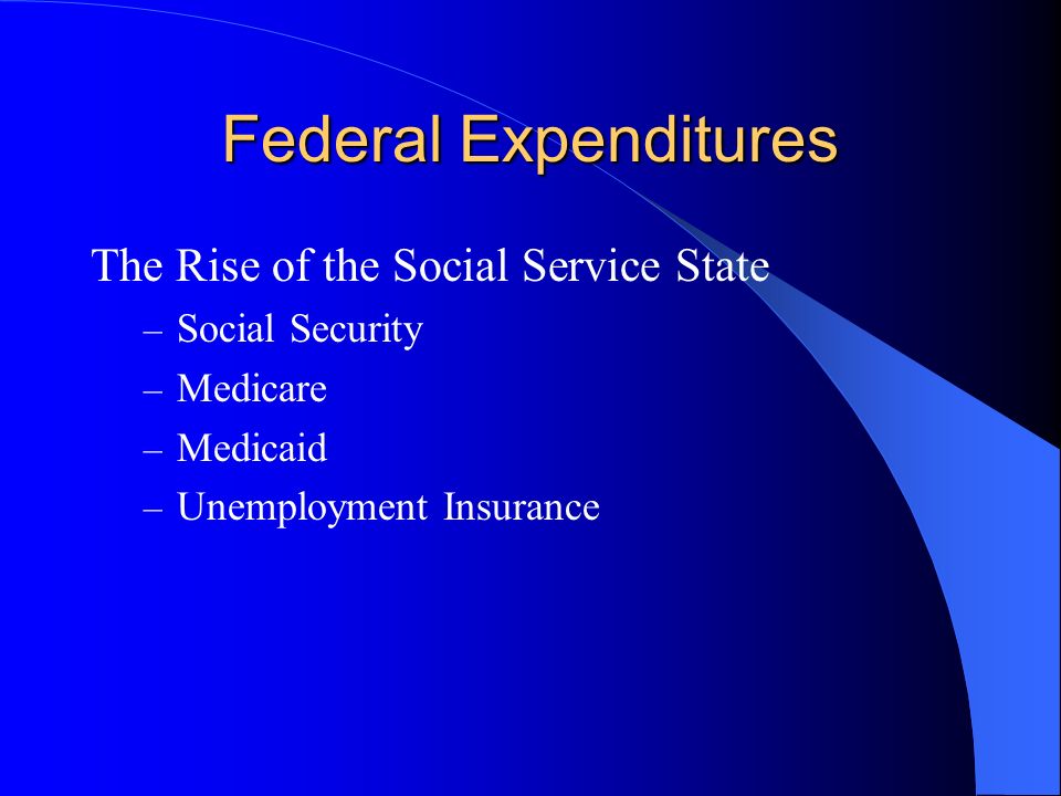 Federal Expenditures The Rise of the Social Service State