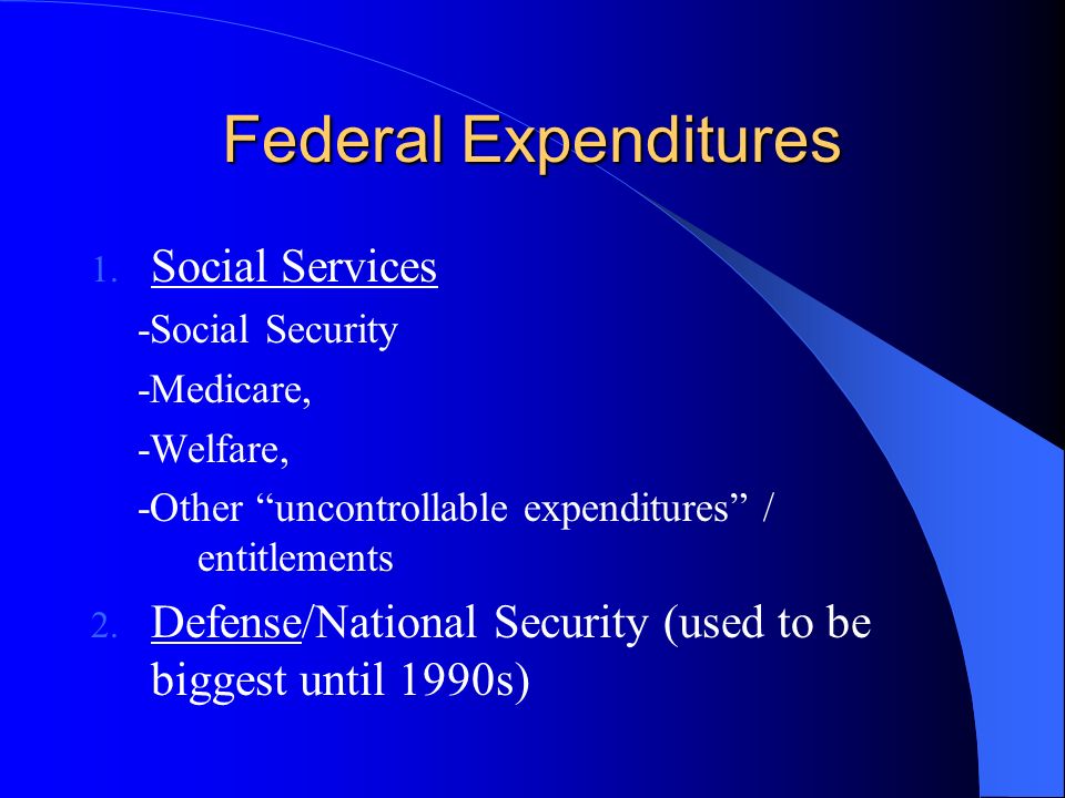 Federal Expenditures Social Services