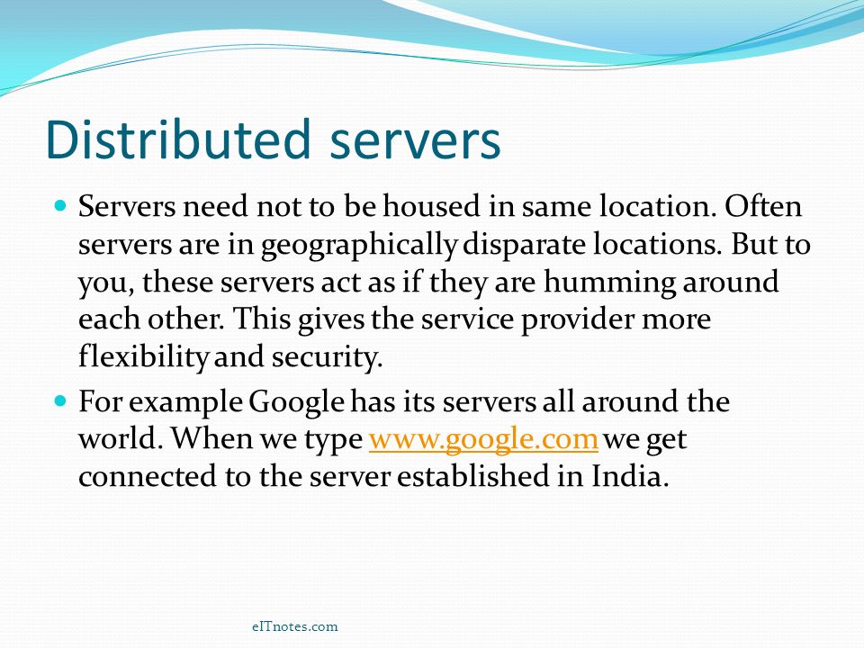 Distributed servers