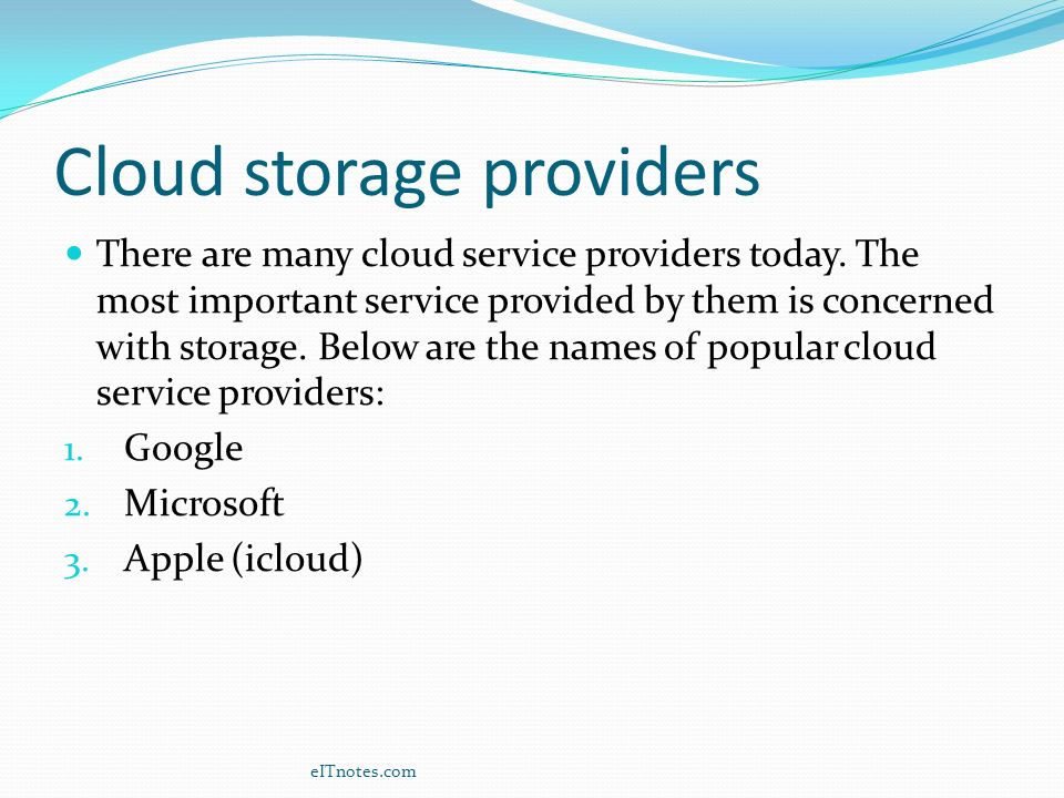 Cloud storage providers