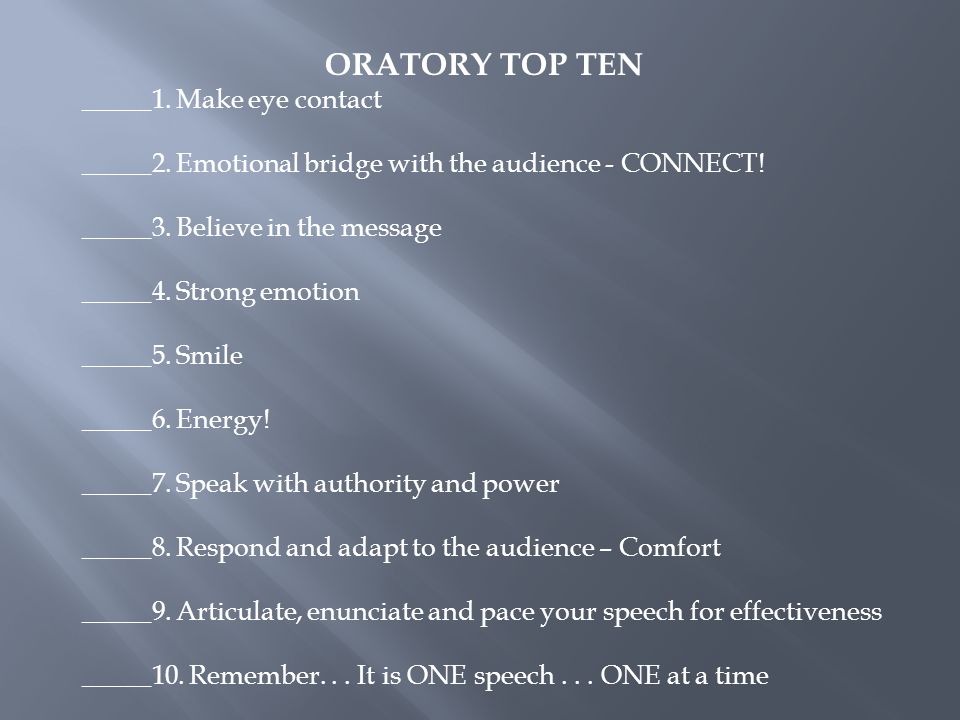 original oratory speech topics
