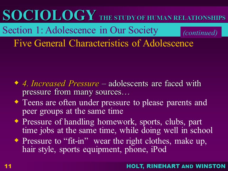 Five General Characteristics of Adolescence