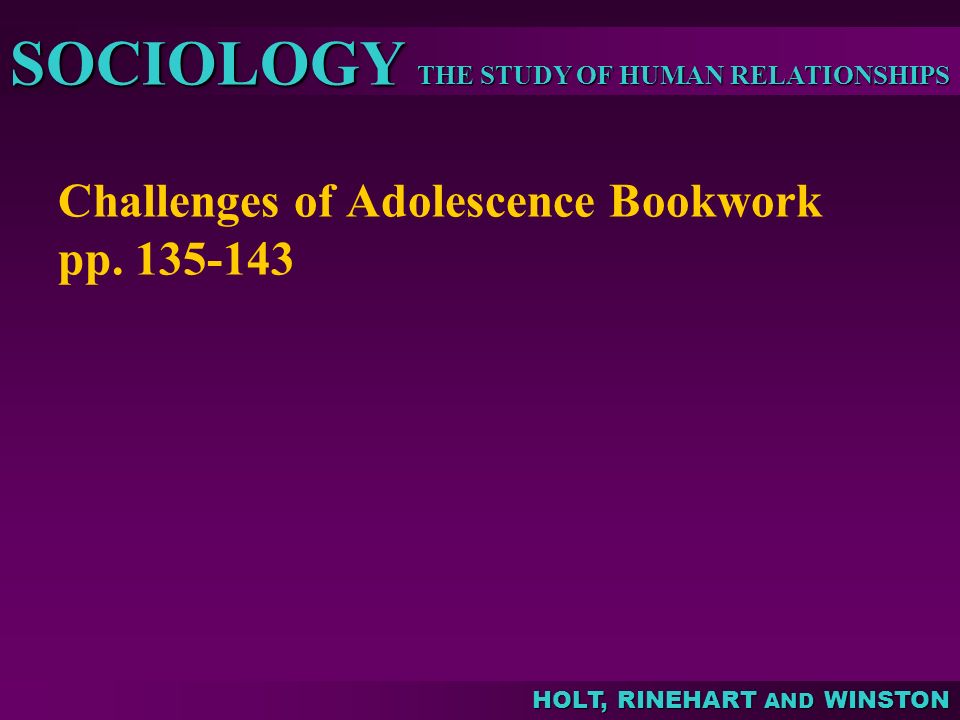 Challenges of Adolescence Bookwork pp