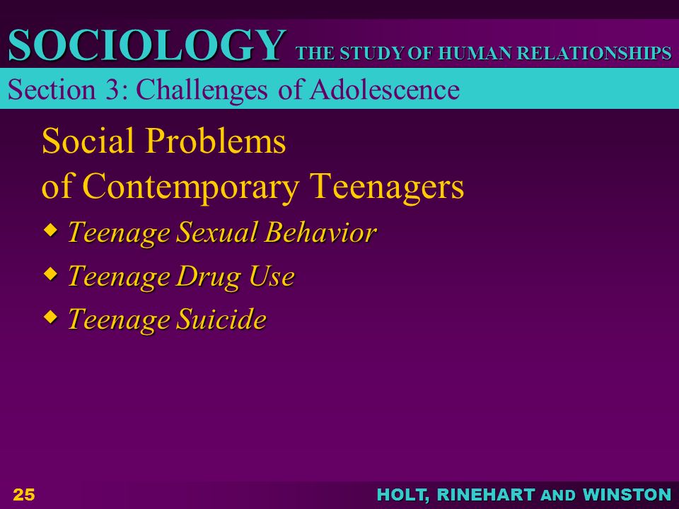 Social Problems of Contemporary Teenagers