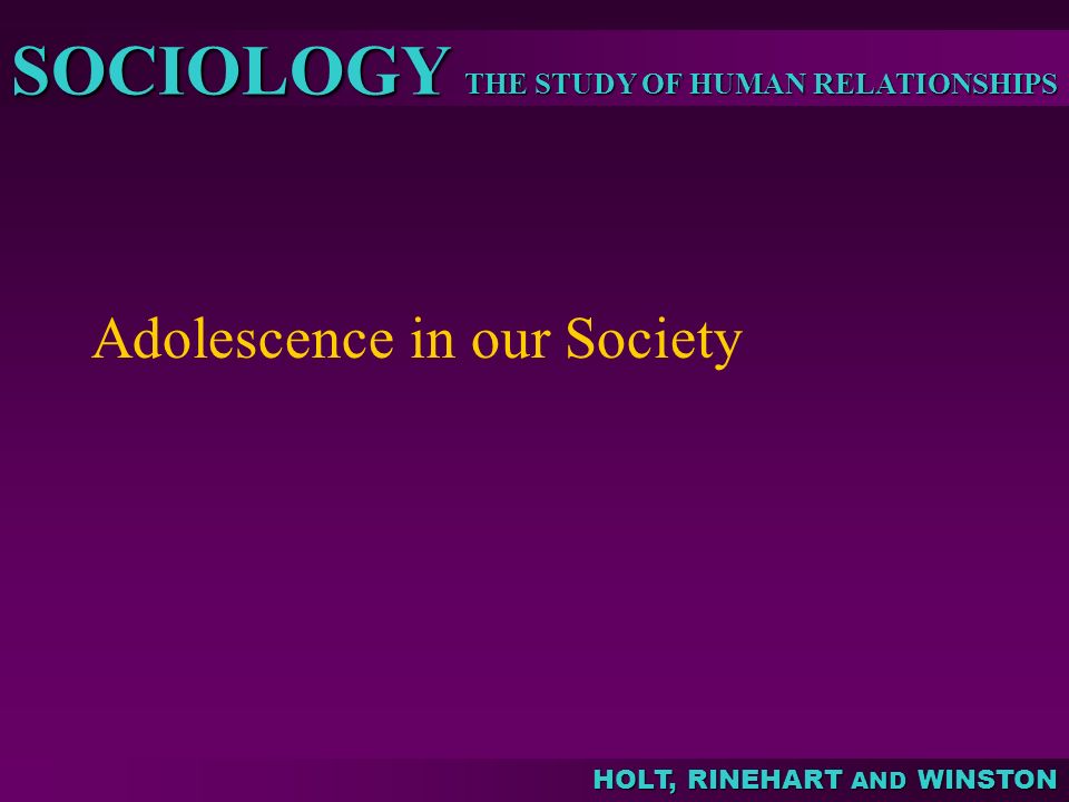 Adolescence in our Society