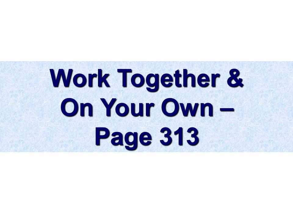 Work Together & On Your Own – Page 313