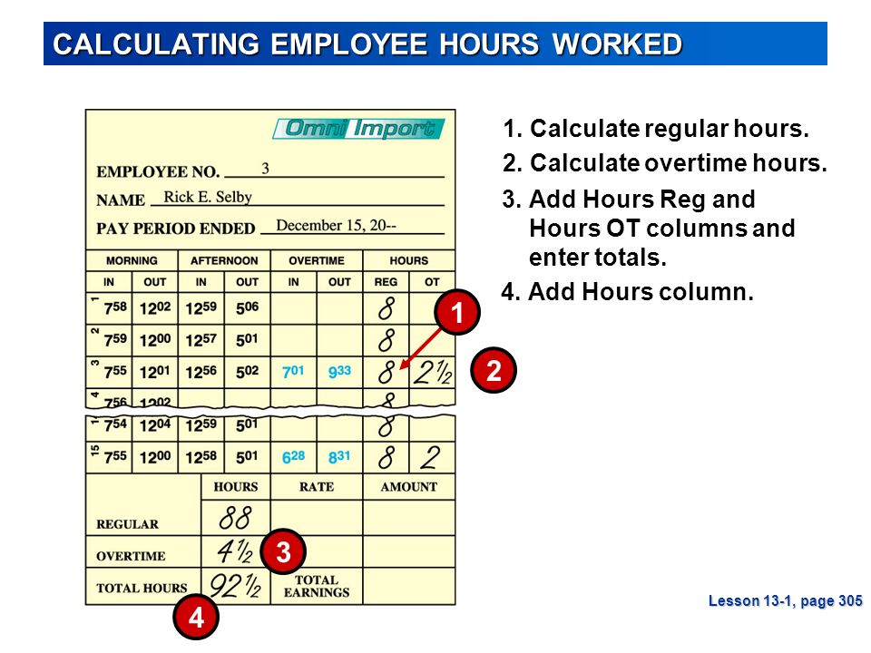 CALCULATING EMPLOYEE HOURS WORKED
