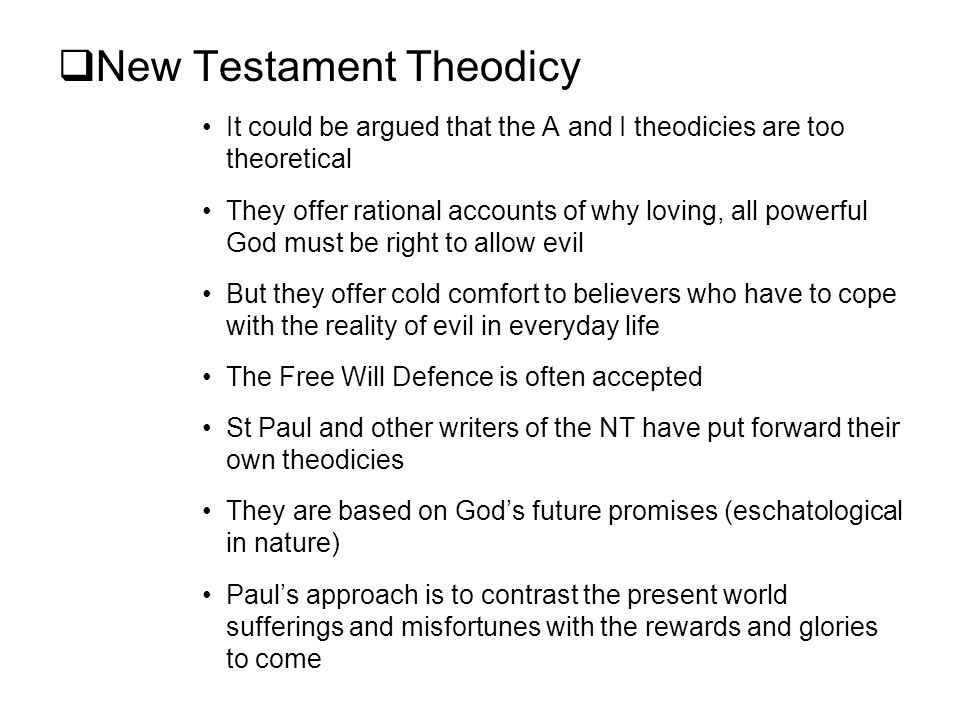 New Testament Theodicy