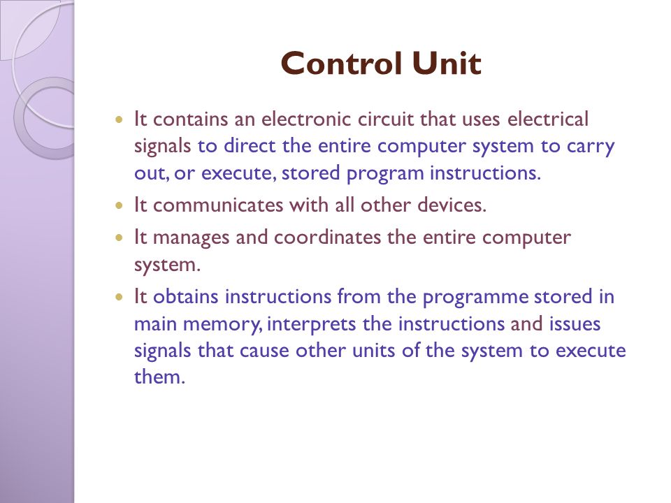 Hasil gambar untuk main unit and control unit on electronic circuit