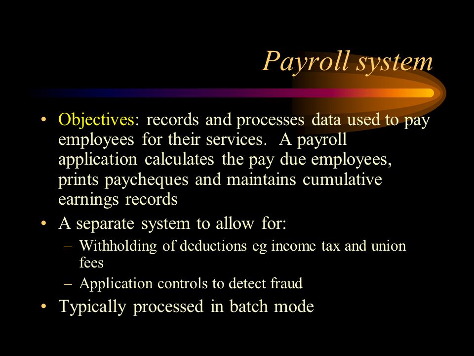 Payroll system